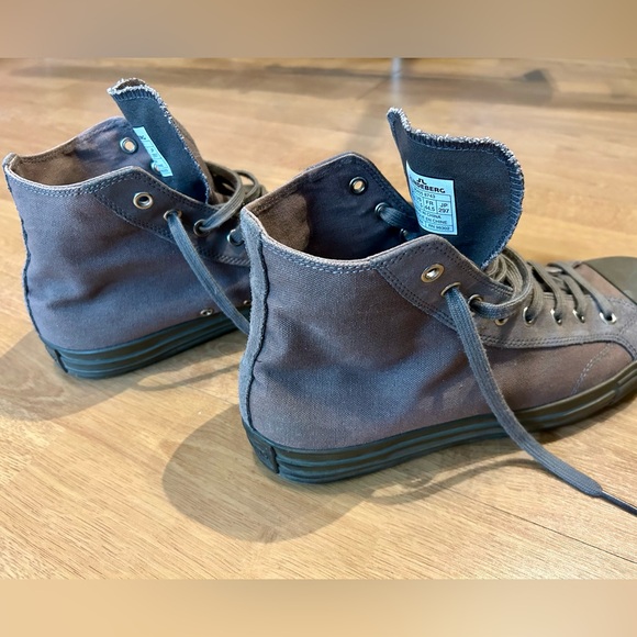 J. Lindeberg canvas mid-top sneakers with suede trim - Picture 5 of 7